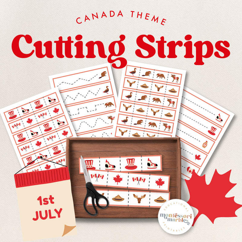 Canada cutting strips for fine motor skills
