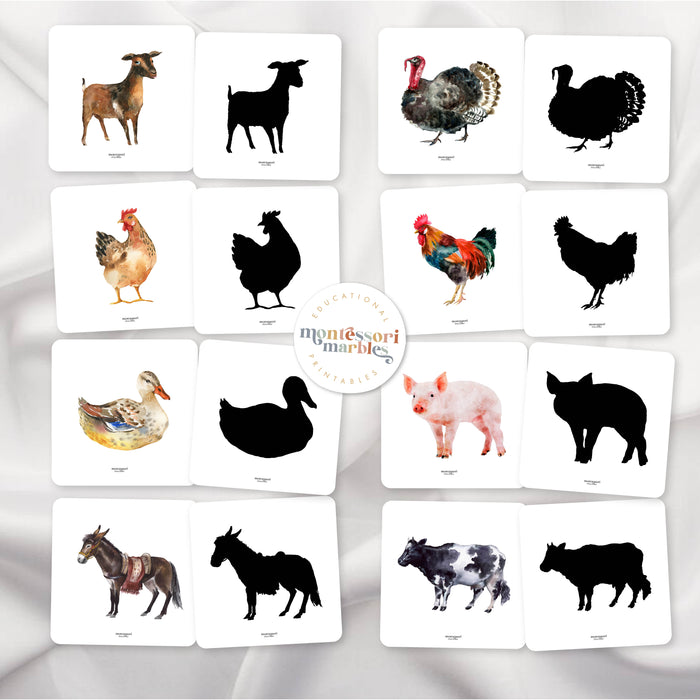Farm Animals Shadow Matching