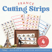 France cutting strips for geography and European cultural learning