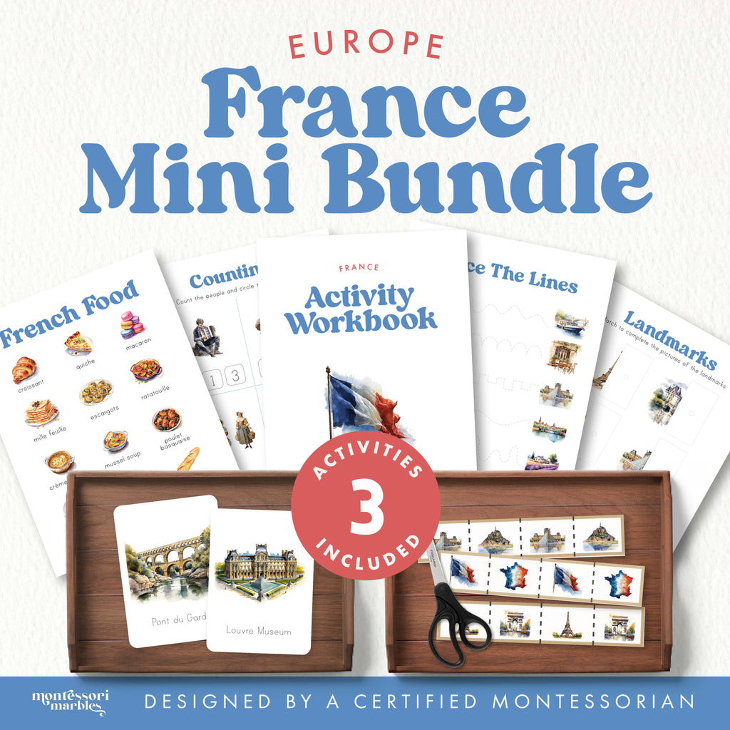 France Mini Bundle | 3 Activities Geography Culture Study Ages 2