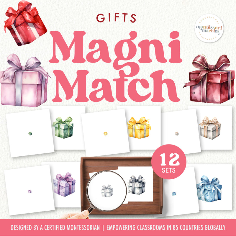 Christmas gift magnifying glass matching for visual observation