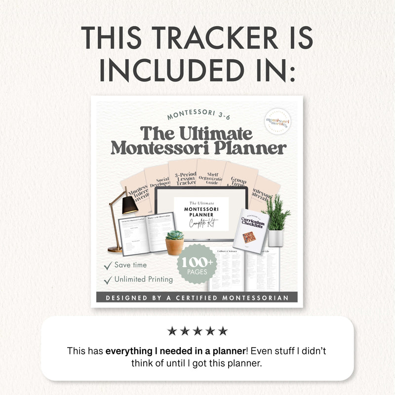 Montessori Three-Period Lesson Tracker + Guide