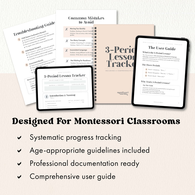 Montessori Three-Period Lesson Tracker + Guide