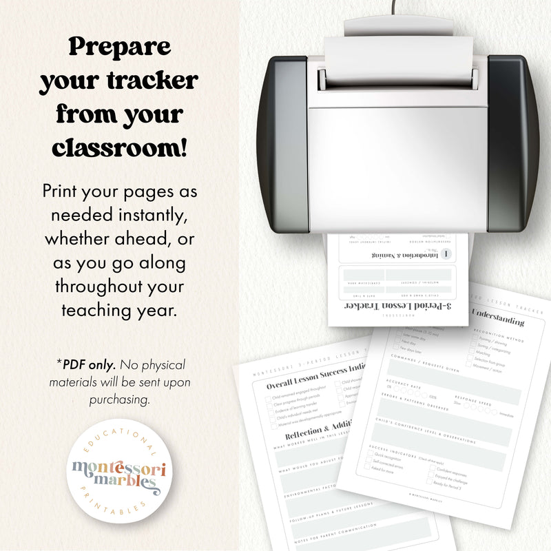 Montessori Three-Period Lesson Tracker + Guide