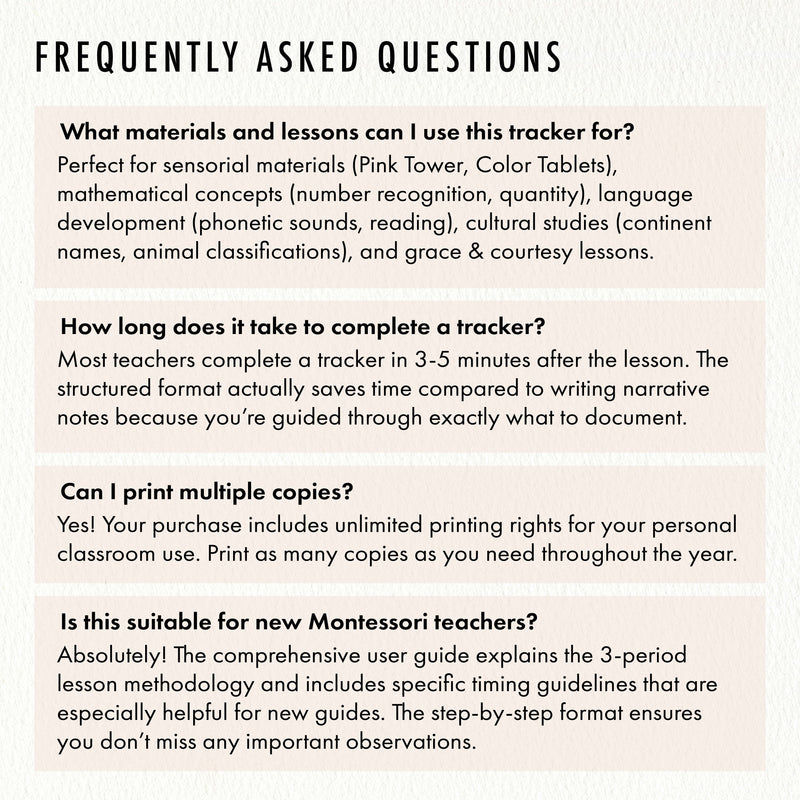 Montessori Three-Period Lesson Tracker + Guide