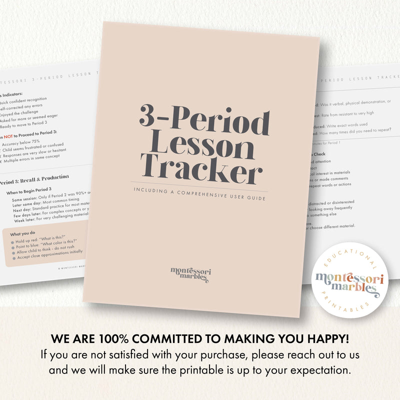 Montessori Three-Period Lesson Tracker + Guide