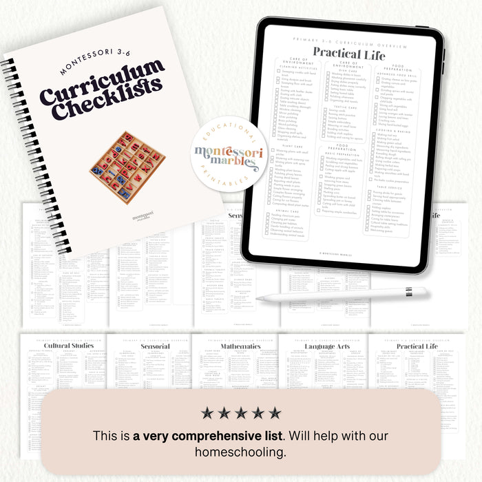 Montessori 3-6 Curriculum Checklists