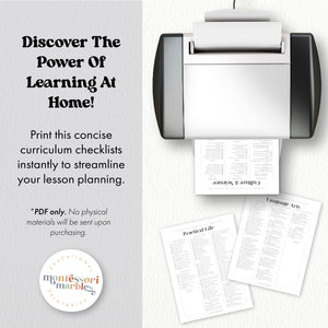 Montessori 3-6 Curriculum Checklists