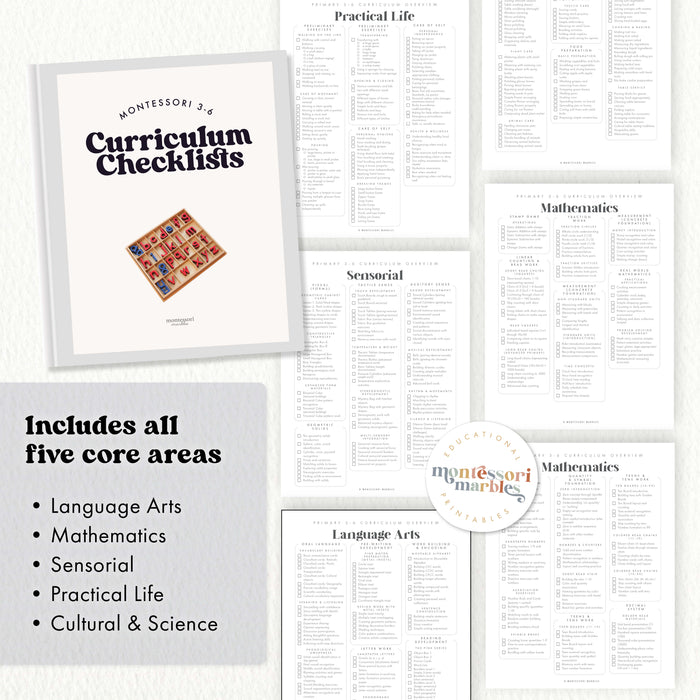 Montessori 3-6 Curriculum Checklists