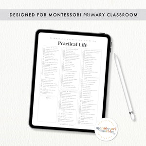 Montessori 3-6 Curriculum Checklists