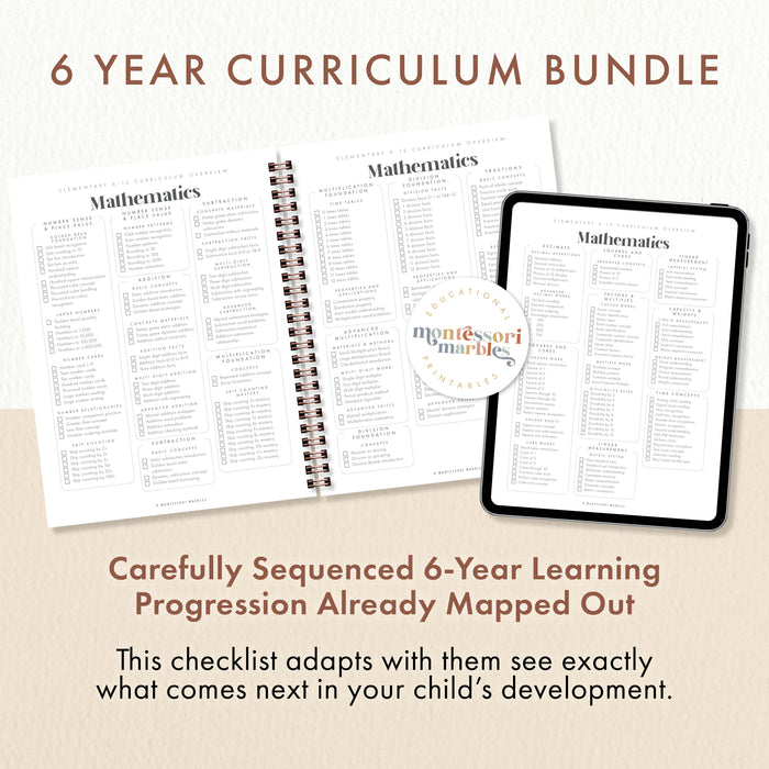 Montessori Elementary Curriculum Checklist | Printable PDF Ages 6-12