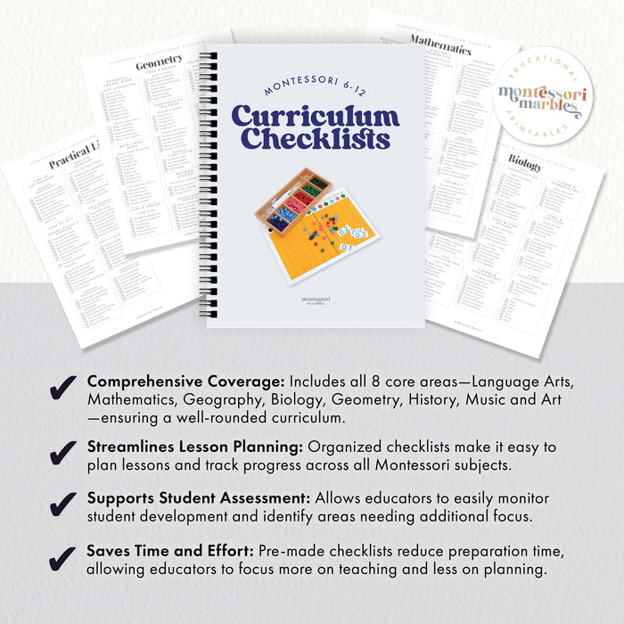 Montessori 6-12 Curriculum Checklists