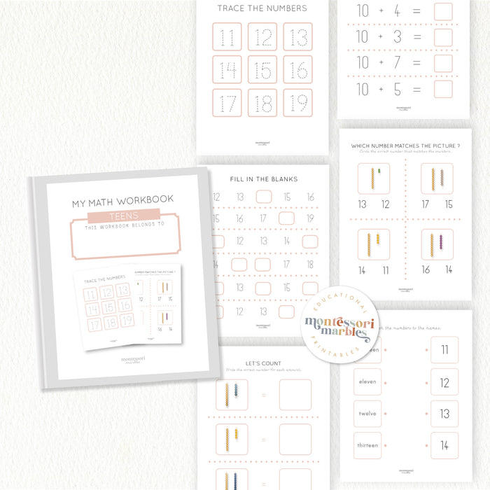 Montessori "Teens" Math Workbook