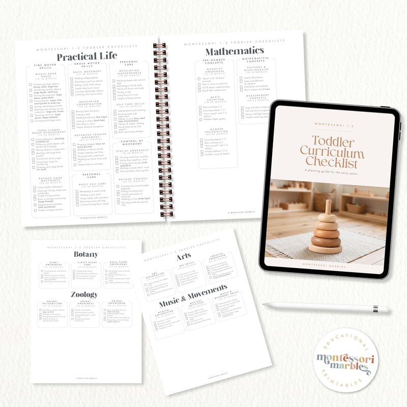 Montessori Toddler Curriculum Checklists