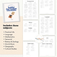 Load image into Gallery viewer, Montessori 1-3 Curriculum Checklists
