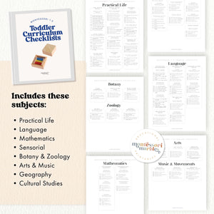 Montessori 1-3 Curriculum Checklists