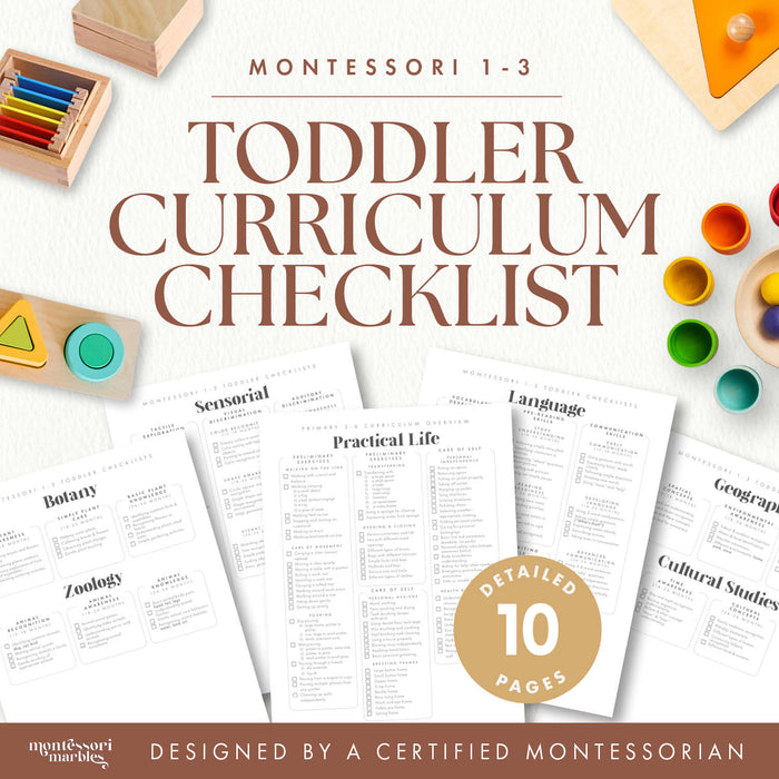 Montessori Toddler Curriculum Checklists