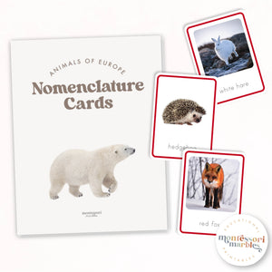 Animals of Europe Nomenclature Cards