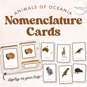 Animals of Oceania Nomenclature Cards