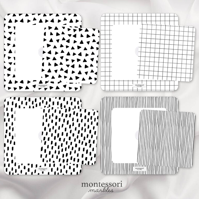 High-contrast black and white patterns for infant vision