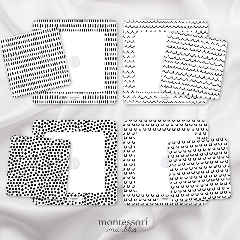 High Contrast Baby Vision Cards | Black White Patterns