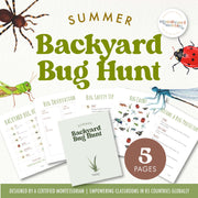 Summer backyard bug hunt observation activity for insect exploration — ages 3-6