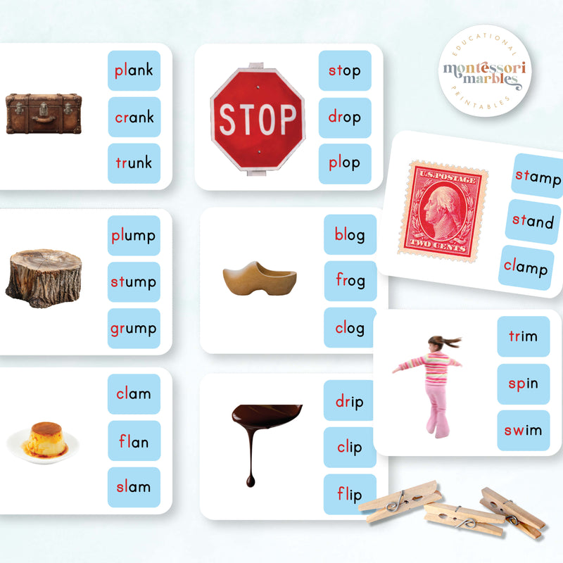 Montessori Blue Series Name the Objects (Beginning Blends)