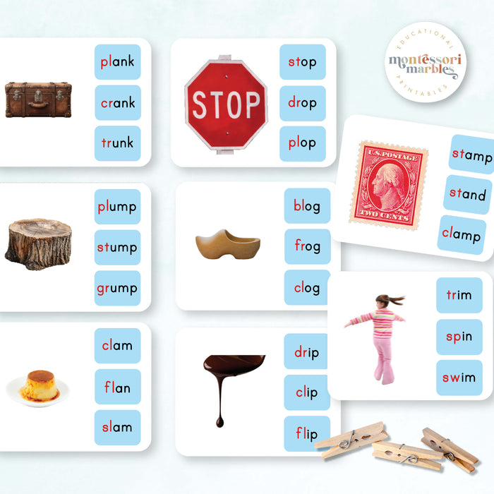 Montessori Blue Series Name the Objects (Beginning Blends)