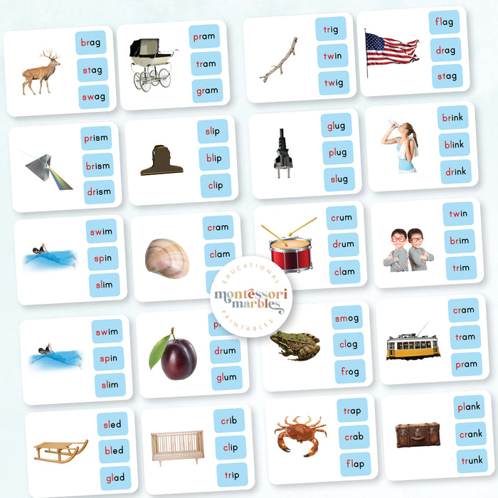 Montessori Blue Series Name the Objects (Beginning Blends)