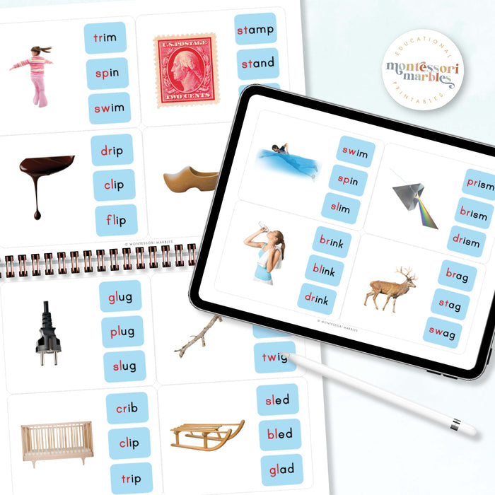 Montessori Blue Series Name the Objects (Beginning Blends)