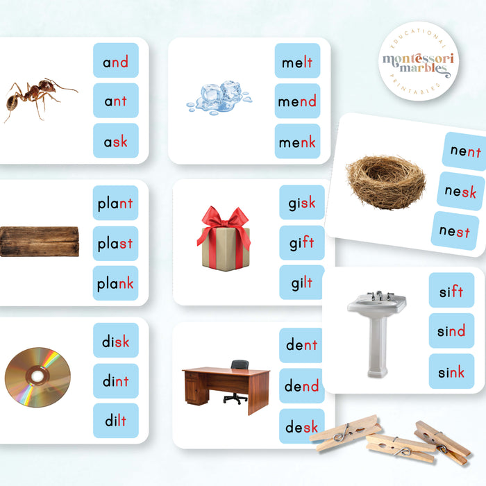 Montessori Blue Series Name the Objects (Ending Blends)