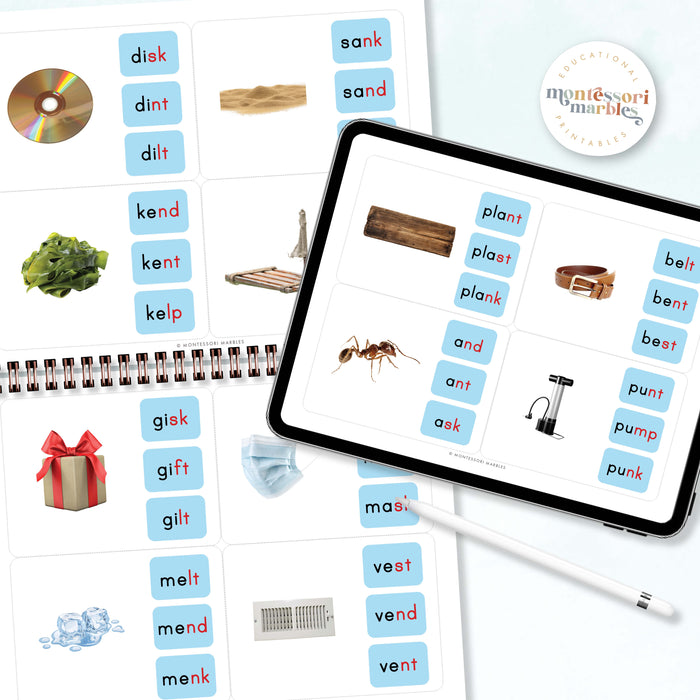 Montessori Blue Series Name the Objects (Ending Blends)