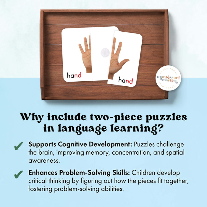 Montessori Blue Series Two-Piece Puzzles | Ending Blends