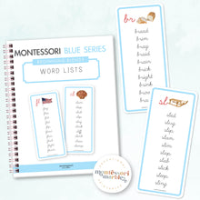 Load image into Gallery viewer, Montessori Blue Series Word Lists for Beginning Blends (Cursive)
