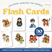 Children around the world flash cards for cultural diversity and geography — ages 3-6