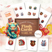 Chinese zodiac cards for cultural learning — ages 3-6