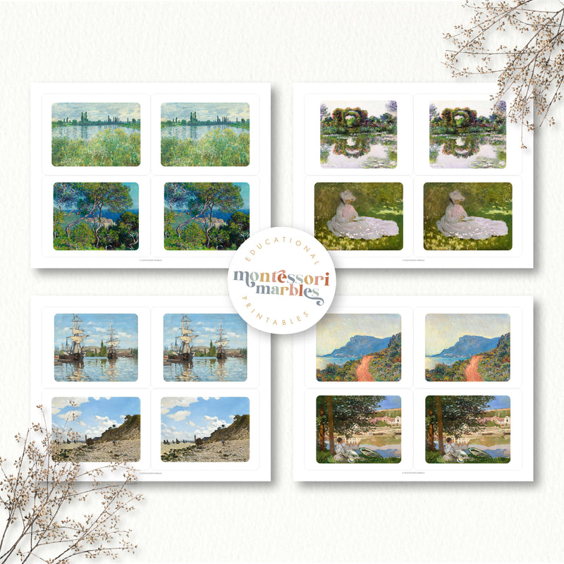 Claude Monet Matching Cards