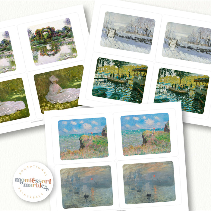 Claude Monet Matching Cards