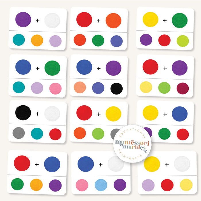Color Mixing Clip Cards