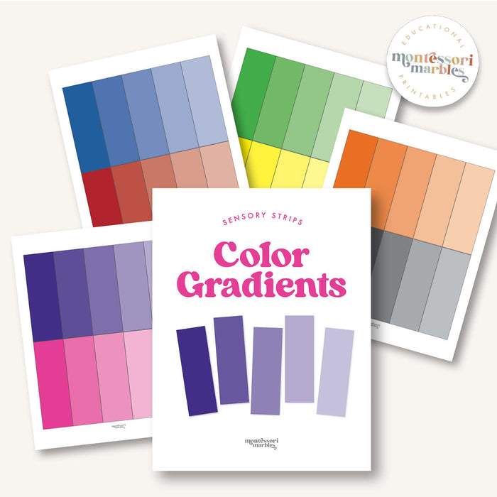 Color Gradient Activity Color Gradient Strips | Montessori Sensorial Matching Activity PDF ...