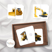 Load image into Gallery viewer, Construction Vehicles Symmetry Puzzles
