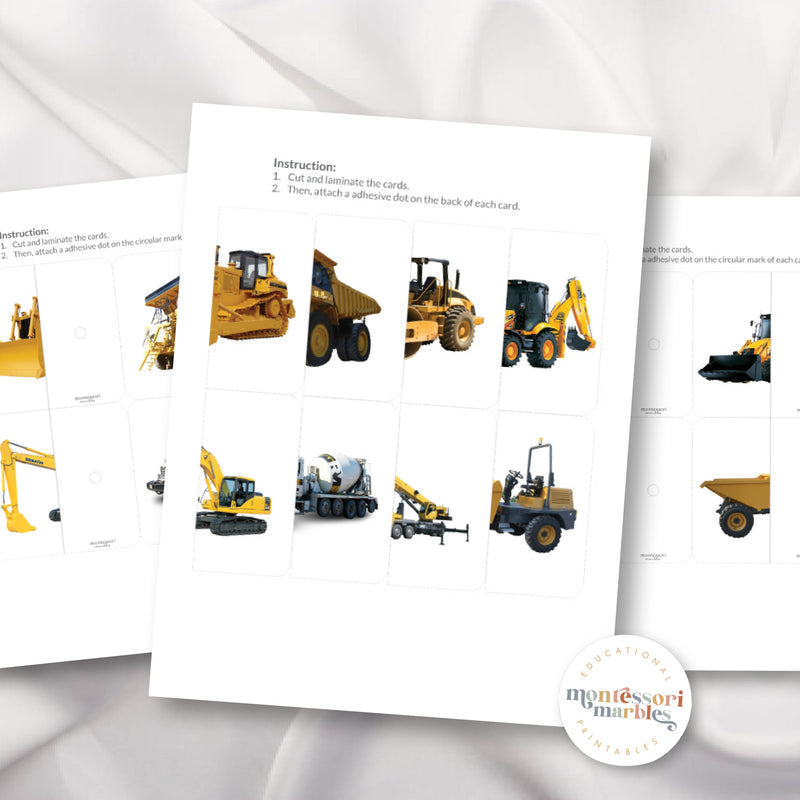 Construction Vehicles Two-Piece Puzzles