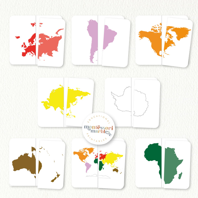 Continents Two-Piece Puzzles