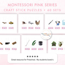 Load image into Gallery viewer, Montessori Pink Series CVC Puzzles | Cursive
