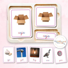 Load image into Gallery viewer, Montessori Serie Rosa Tarjetas de Nomenclatura | Cursiva
