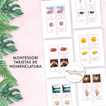 Load image into Gallery viewer, Montessori Serie Rosa Tarjetas de Nomenclatura | Cursiva
