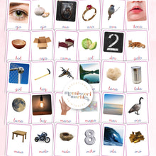 Load image into Gallery viewer, Montessori Serie Rosa Tarjetas de Nomenclatura | Cursiva
