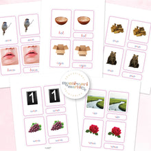 Load image into Gallery viewer, Montessori Serie Rosa Tarjetas de Nomenclatura | Cursiva
