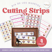 Día de los Muertos cutting strips for cultural celebration and fine motor practice