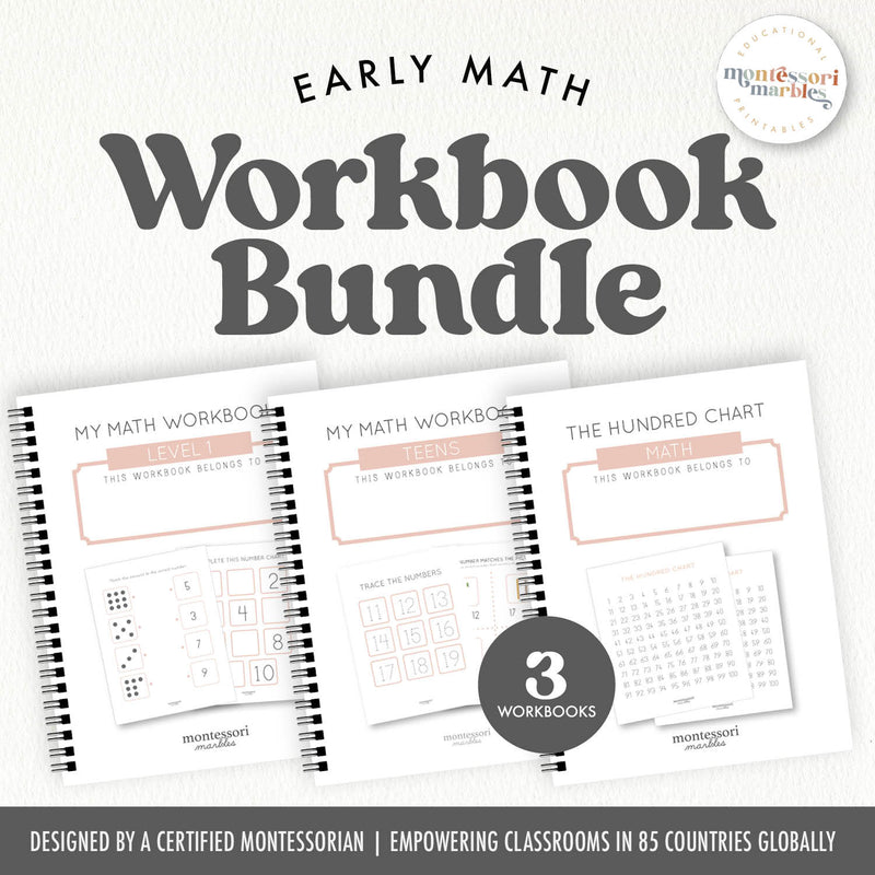 Early math workbook bundle with foundational math activities — ages 3-6